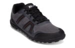 Men's steel gray Mesa Trail II trail running shoe with black and orange accents, right front view
