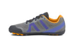 Women's frost gray Mesa Trail II trail running shoe with orange and purple accents, left side view