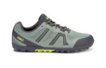 Women's lily pad green Mesa Trail II trail running shoe with black and yellow accents, right side view