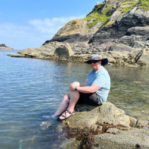 February winner, Christopher B. smiling at Cornwall