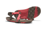 Z-Trail EV women's coral red and brown sandals, angle and sole views