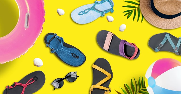 a variety of Xero Shoes sandals